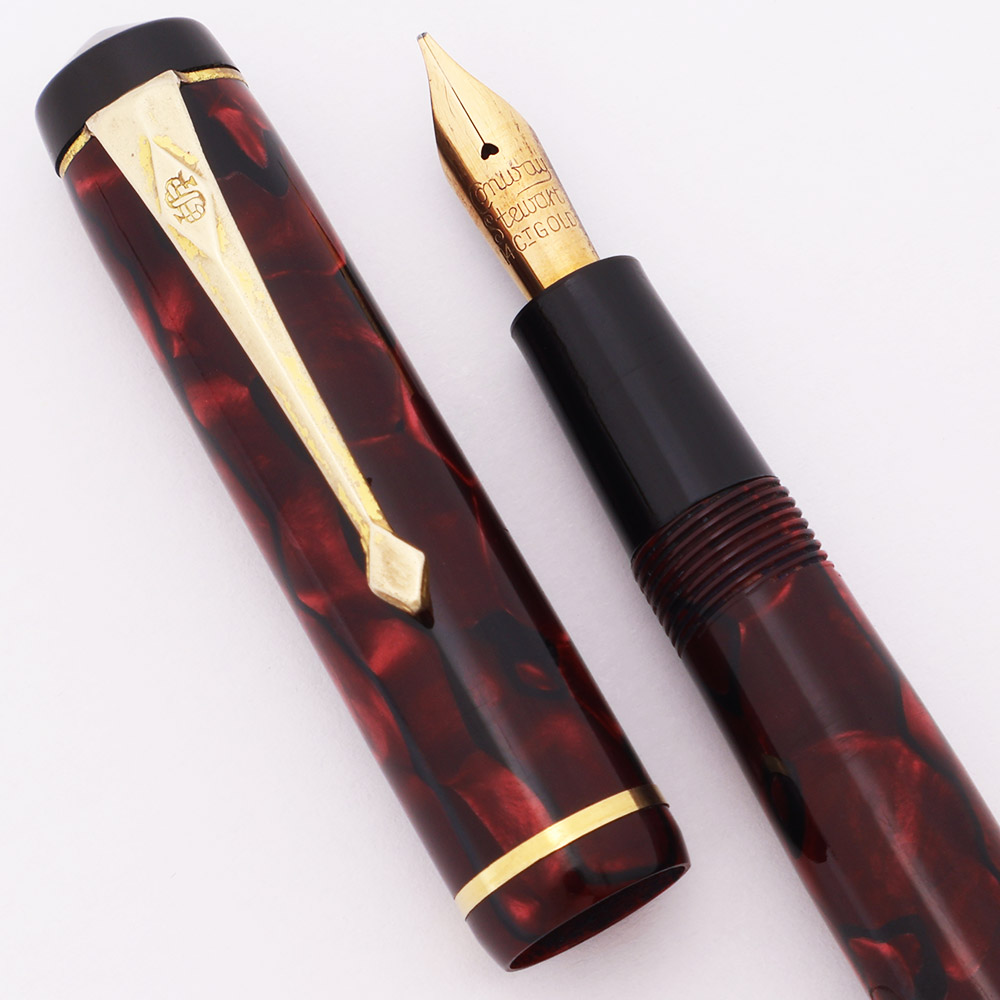 Conway Stewart 759 (1950s) - Marbled Plum, Lever Filler, Semi-Flex